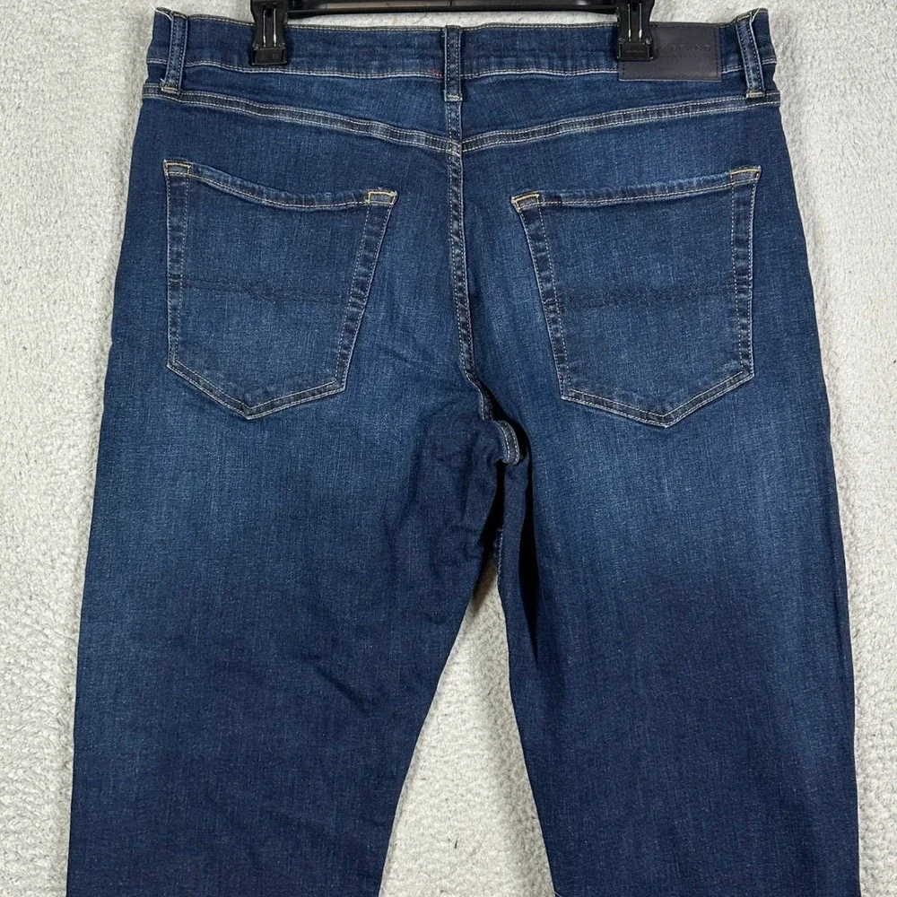 Lucky Brand 410 Jeans Mens 36X30 Blue Athletic Straight Denim Distressed Stretch